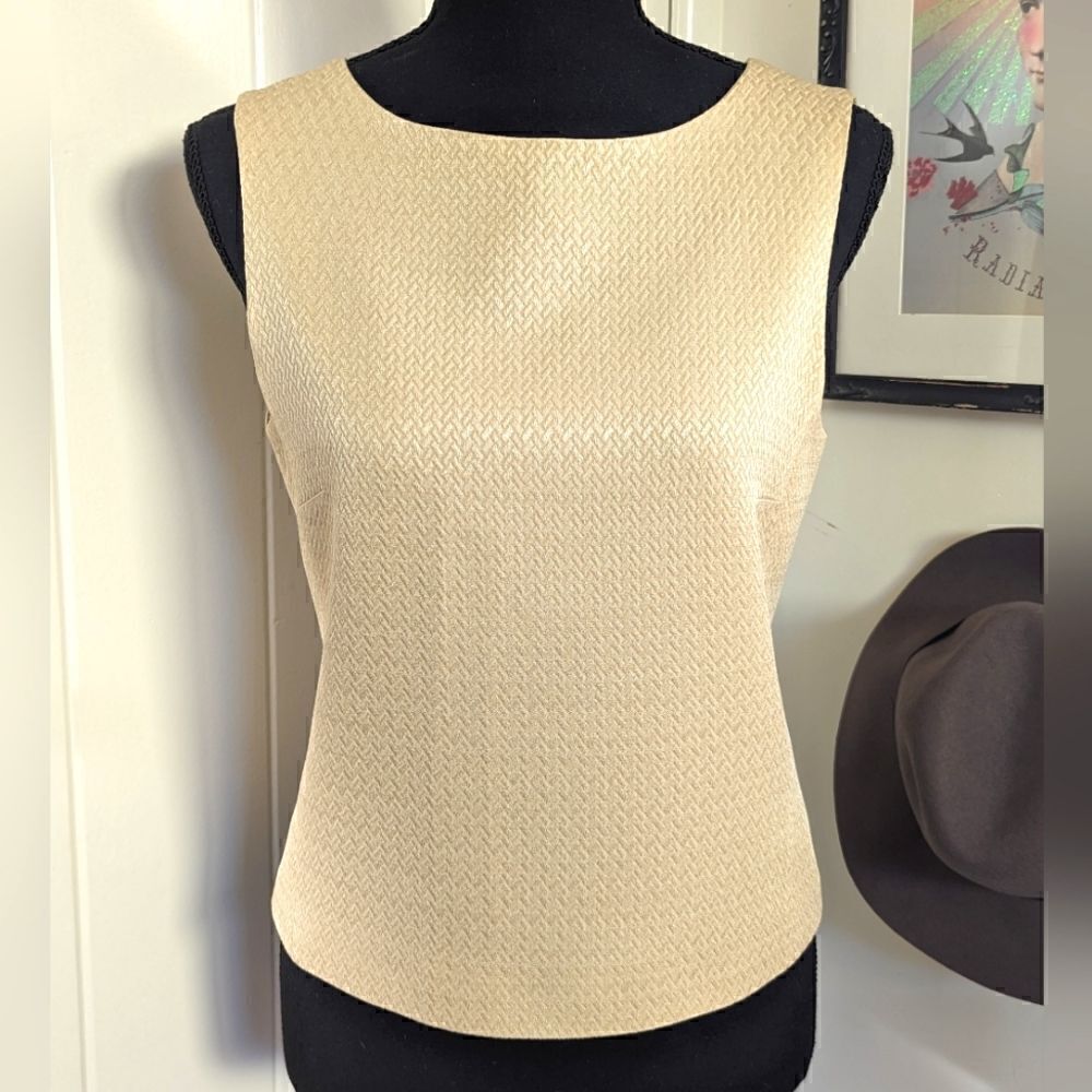 VTG MaxMara Pianoforte Wool Top 42 IT M Quiet Luxury Coastal 80s Chic Minimalist